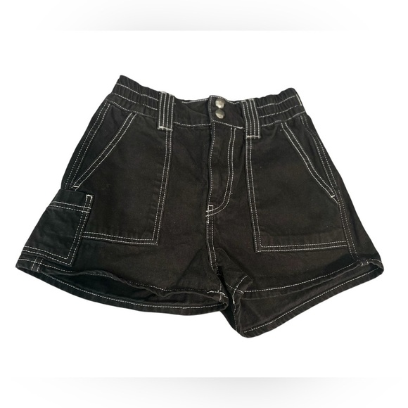 BDG Pants - BDG Skate Shorts Black Contrast Stitch High Rise Size XS